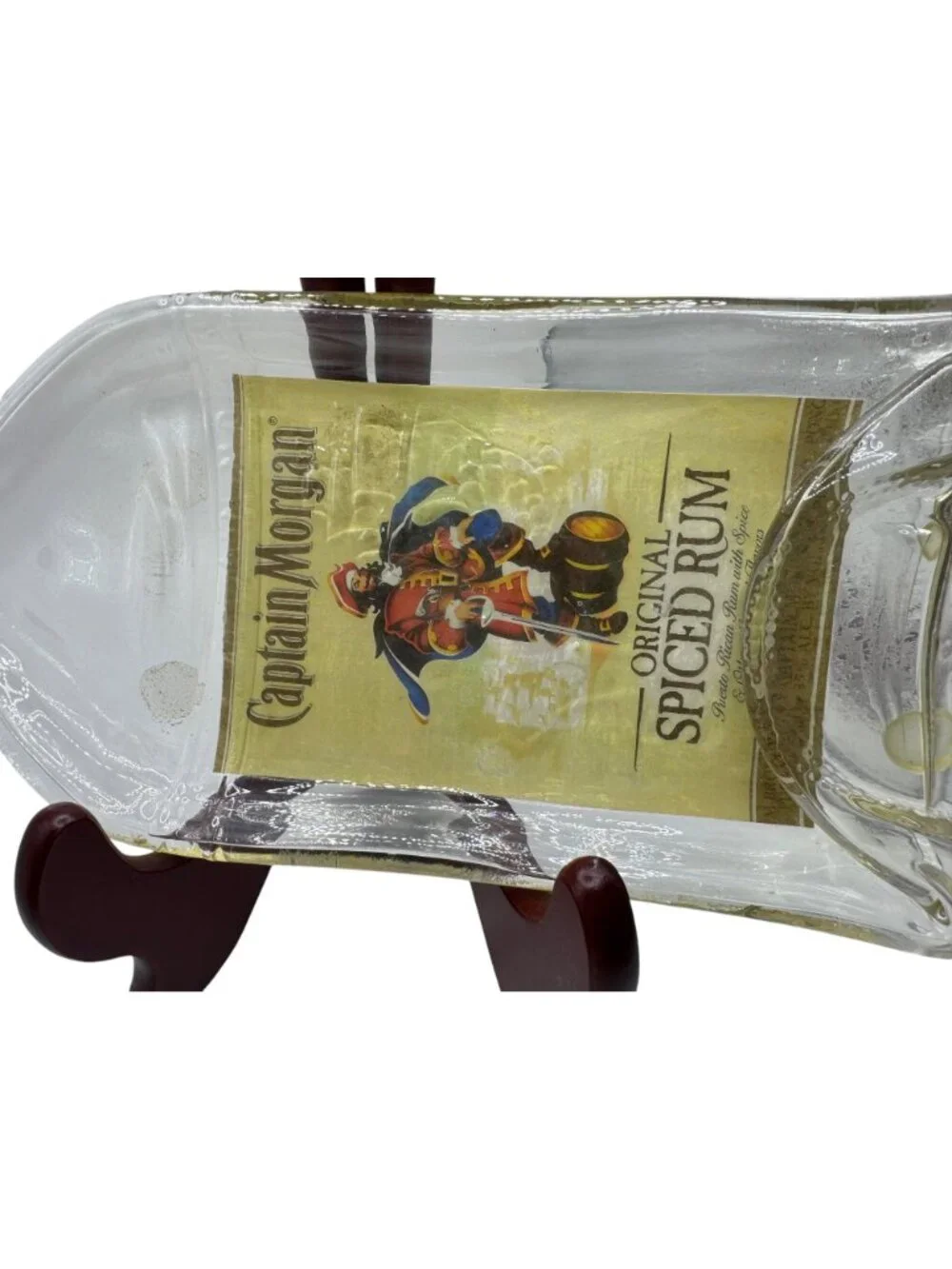 Flattened Captain Morgan Rum Bottle Spoon Rest ? Key West Souvenir Unique Fun